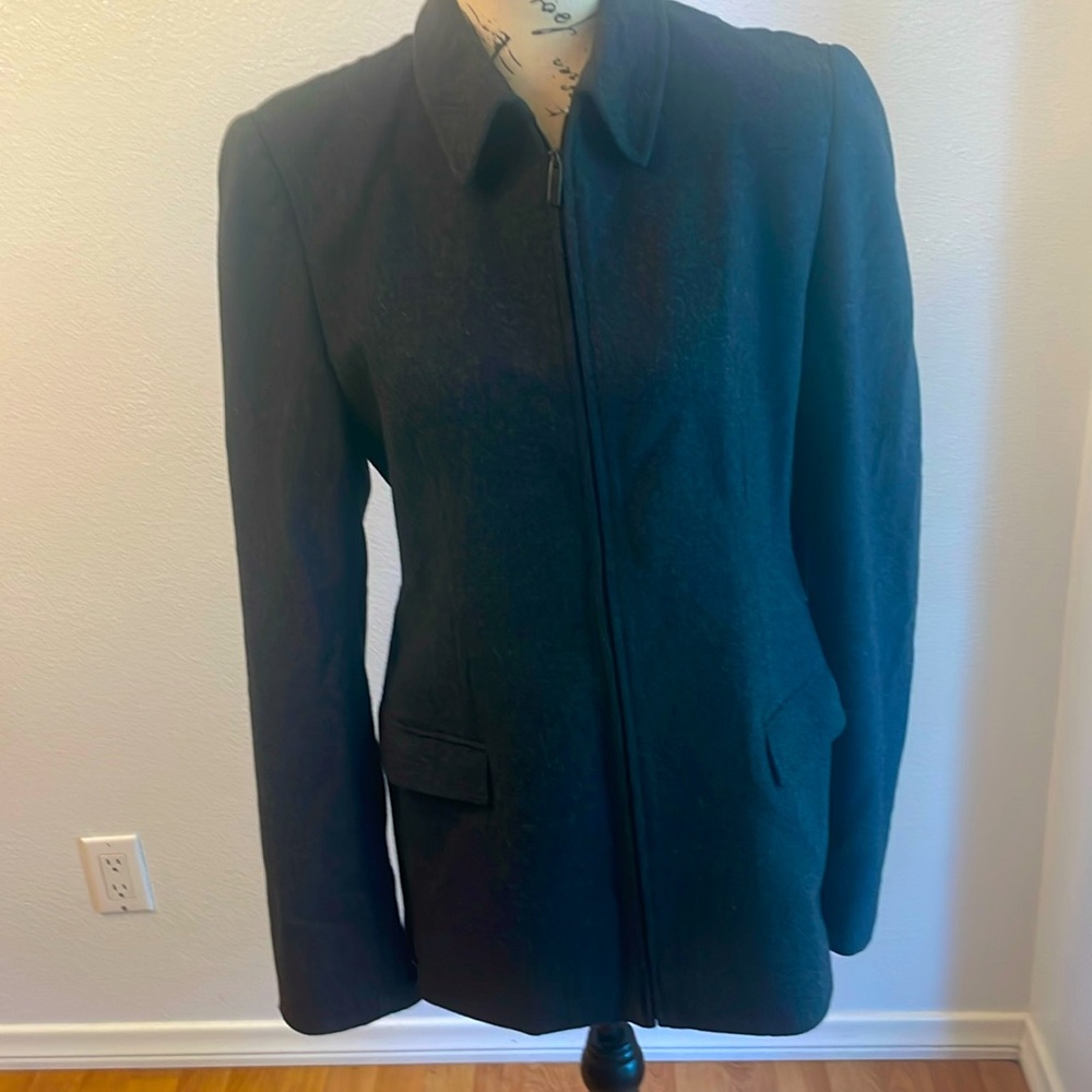 Calvin Klein collection dark grey nicely fitted wool coat
